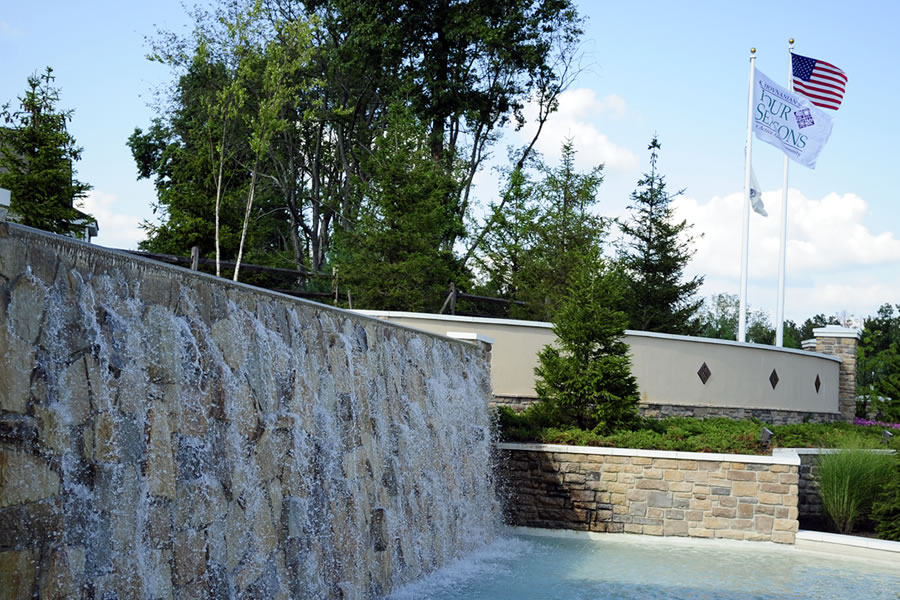 Four Seasons Manalapan Manalapan, New Jersey Water Feature Wall Commercial Pool Design by Omega Pool Structures, Inc