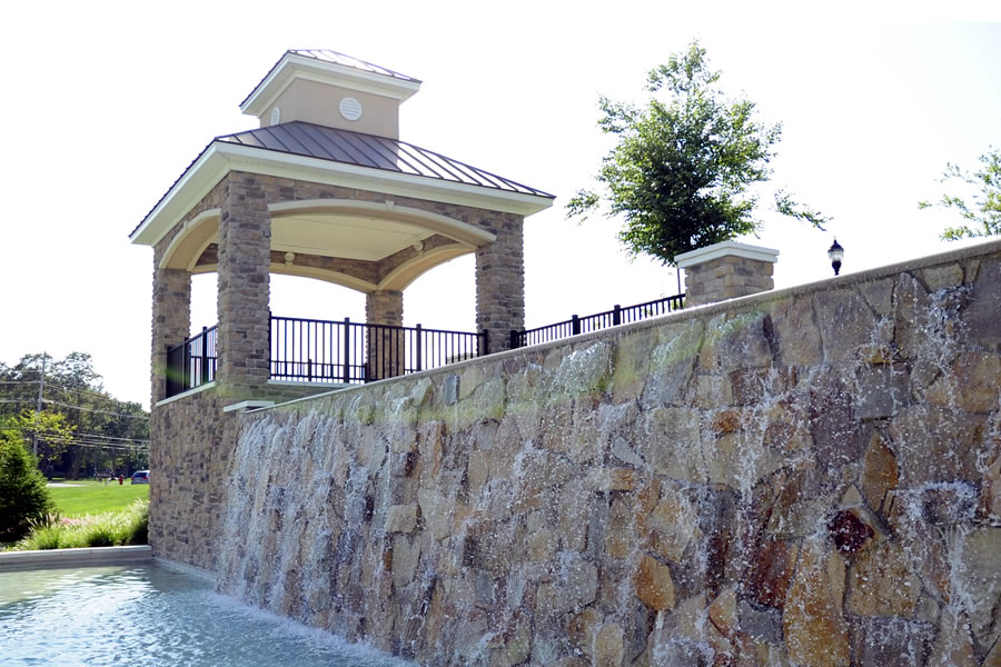 Four Seasons Manalapan Manalapan, New Jersey Water Feature Wall Commercial Pool Design by Omega Pool Structures, Inc