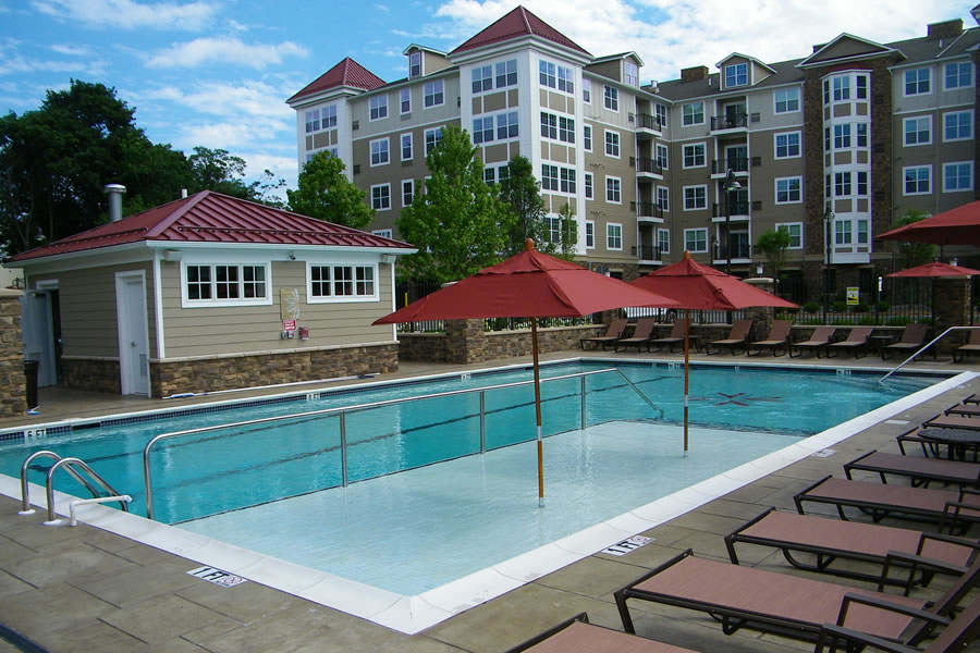 Outdoor Pool Wading Area Commercial Pool Design by Omega Pool Structures, Inc