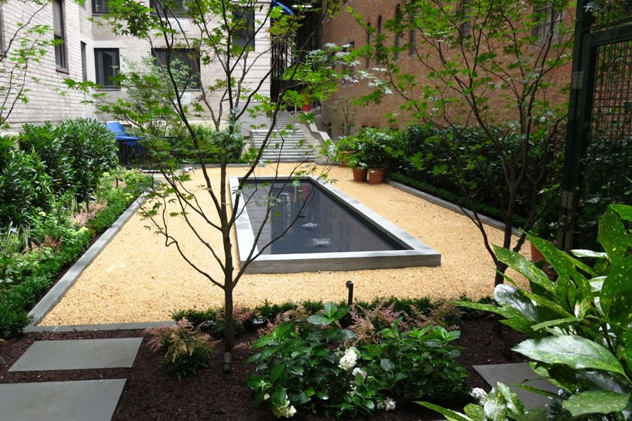 Park Ave New York Pond Water Feature Commercial Pool Design by Omega Pool Structures, Inc