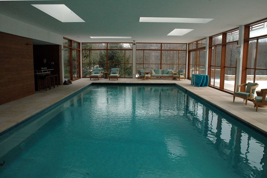 Contemporary Indoor Pool Boston, Massachusetts Residential Pool Design by Omega Pool Structures, Inc