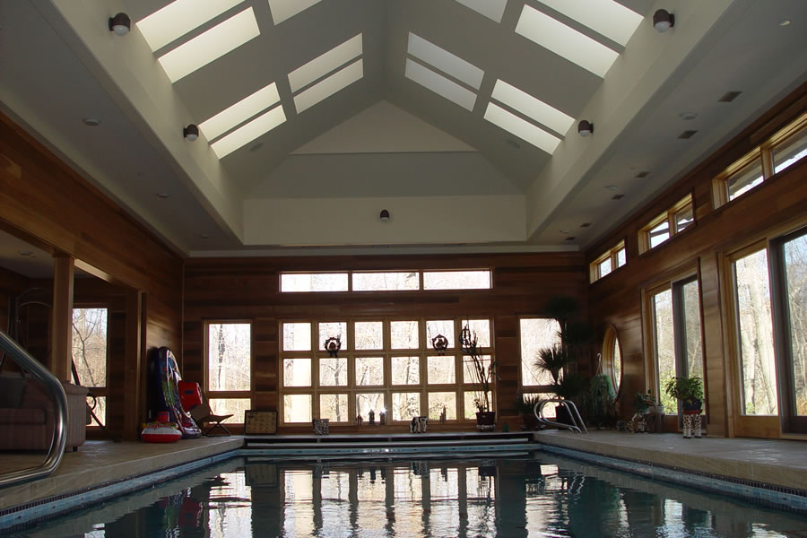 Indoor Pool with Therapy Design Colts Neck, New Jersey  Residential Pool Design by Omega Pool Structures, Inc