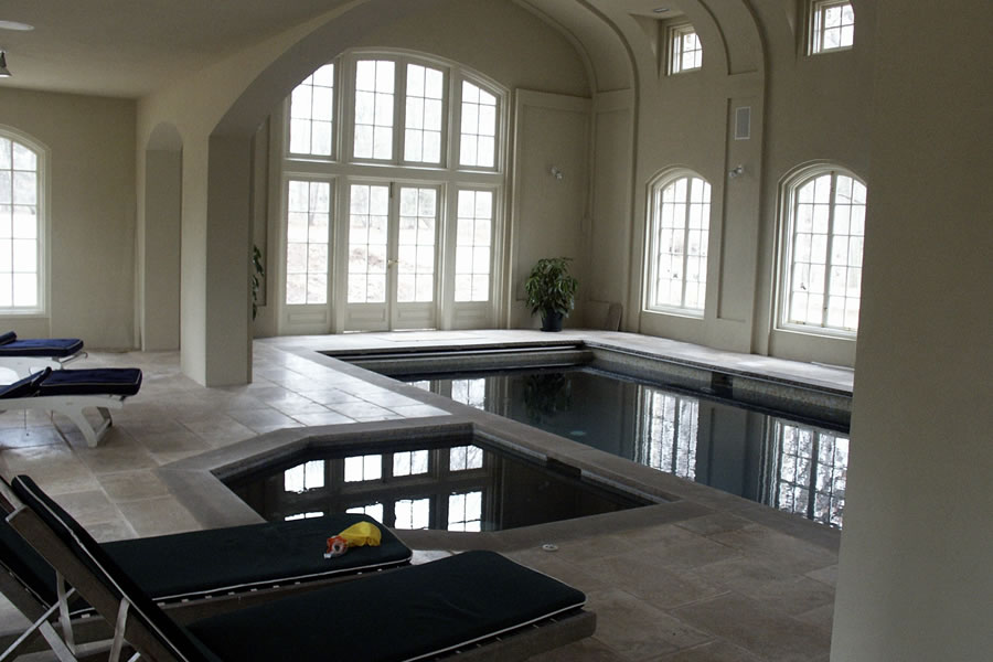 Indoor Rustic Pool New Vernon New Jersey Residential Pool Design by Omega Pool Structures, Inc